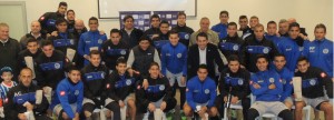 El plantel junto al intendente tras la última práctica en Mendoza.