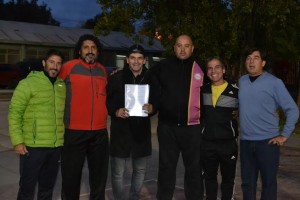 Mancu con Rafael Iglesias, Perico Ojeda, el director de Deportes Fernando Muñoz, Daniel Cuello (jefe de planificación deportiva) y Rodrigo Infante.