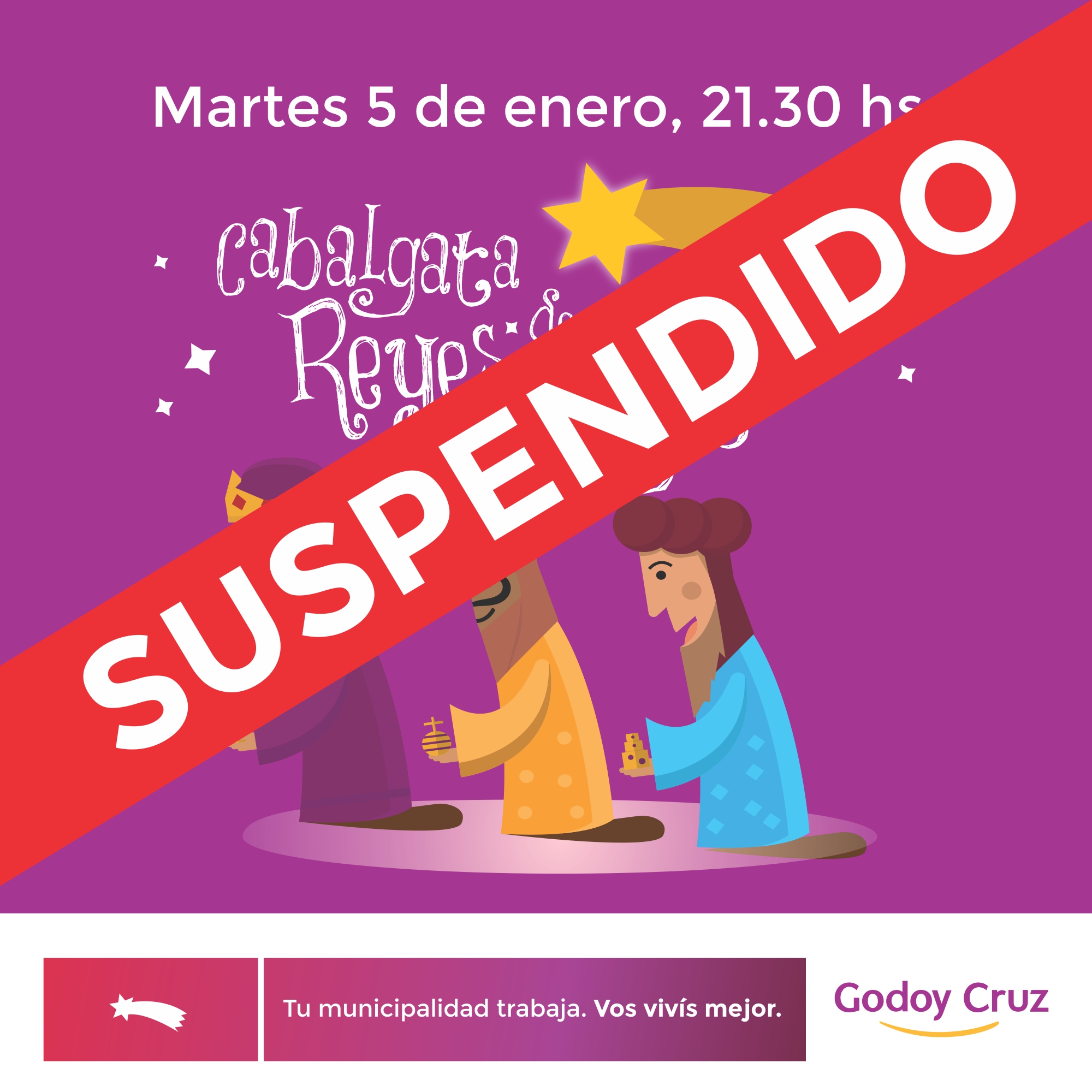 La Cabalgata de Reyes Magos, suspendida y no se reprograma