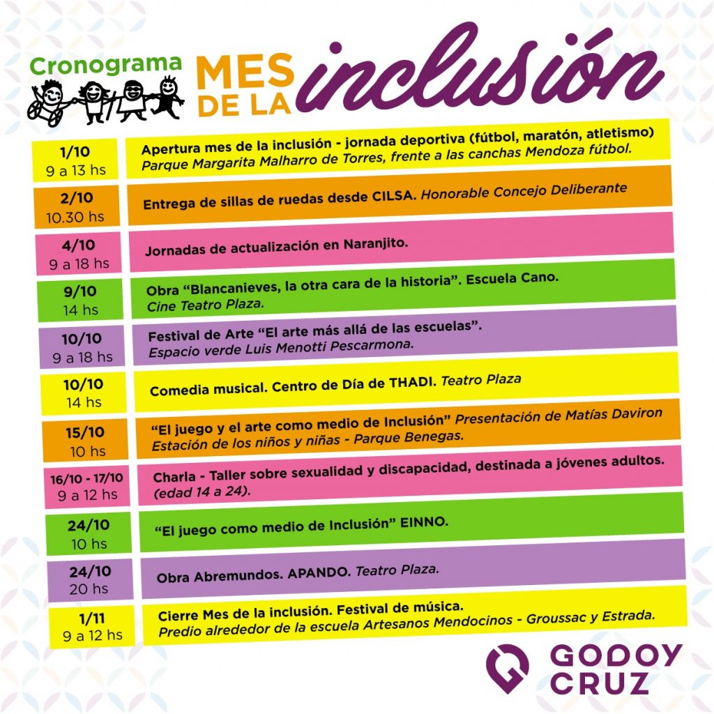 Siguen las actividades por el Mes de la Inclusión - Godoy Cruz